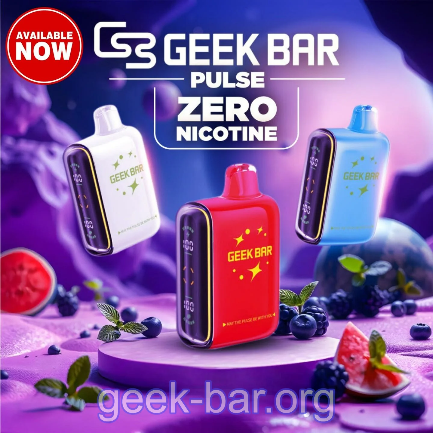 Geek Bar Pulse Vape 无尼古丁电子烟 一次性-零尼古丁-不含尼古丁 - 15000 口 - Geek-Bar.Org